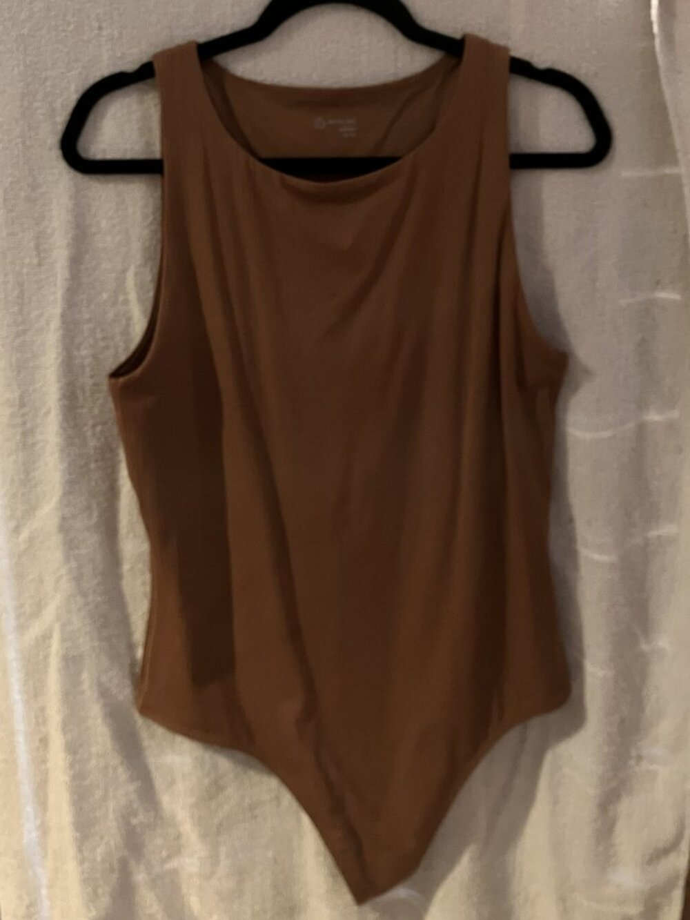 Offline by Aerie XL Brown Ribbed Lined Sleeveless Thong Bodysuit
